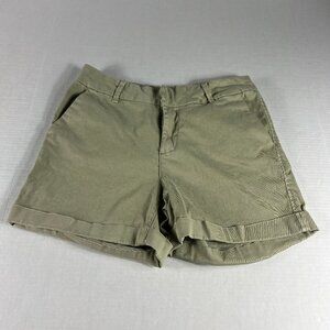 Oat New York Shorts Women's 30* Mid Rise Cuffed Tan Khaki Canvas Chino's Tag 29